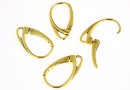 Earring findings, gold-plated 925 silver, 18mm - x1pair