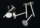Earring findings, 925 silver, tray 3mm - x1pair