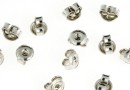 Ear Nut clutch, rhodium-plated 925 silver - x2pairs