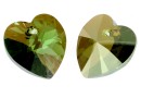 Swarovski, pandantiv inima, peridot bronze shade, 14mm - x2