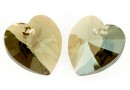 Swarovski, pandantiv inima, bl. diamond-gold shadow, 14mm - x2