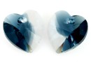 Swarovski, heart pendant, crystal montana blend, 14mm - x2
