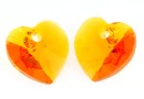 Swarovski, pandantiv inima, tangerine, 10mm - x2