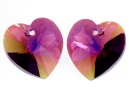 Swarovski, pandantiv inima, amethyst aurore boreale, 18mm - x1
