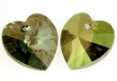 Swarovski, pandantiv inima, iridescent green, 10mm - x2