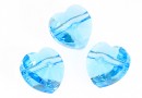 Swarovski, margele inima, aquamarine, 8mm - x2