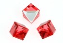 Swarovski, cube cabochon, padparadscha-comet argent, 6mm - x1