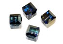 Swarovski, margele cub, bermuda blue, 8mm - x1