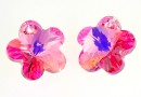 Swarovski, pandantiv floare, light rose AB, 14mm - x1