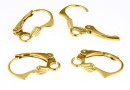 Earring findings, gold-plated 925 silver, click, system, 15mm- x1pair