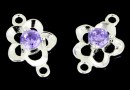 Link, flower, 925 silver, 12x8mm - x1