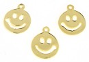 Charm smiley, argint 925 placat cu aur, 9.5x7mm - x1
