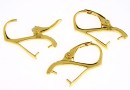 Earring findings, gold-plated 925 silver, for 8mm beads - x1pair