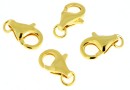 Clasp, gold-plated 925 silver, 11x7mm - x1