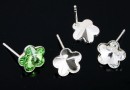 Earring findings, 925 silver, rivoli flower 10mm - x1pair