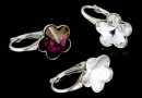 Earring findings, 925 silver, rivoli flower 10mm - x1pair