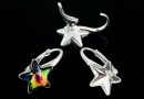 Earring findings, 925 silver, rivoli star 10mm - x1pair