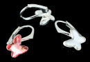 Earring findings, 925 silver, butterfly cabochon 12mm - x1pair