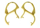 Earring findings, gold-plated 925 silver, for 10-12mm - x1pair