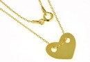 Link, heart, + chain, gold-plated 925 silver, 15x12mm - x1