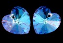 Swarovski, pandantiv inima,  blue aurore boreale, 10mm - x2
