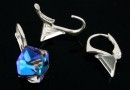 Earring findings, 925 silver, cube 8mm - x1pair