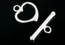 Toggle clasp, 925 silver, 15x18mm - x1