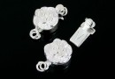 Incuietoare trandafir, argint 925, 14x8mm - x1