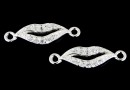 Link, kiss, crystals, 925 silver, 16.5mm - x1