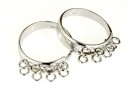 Ring base, rhodium-plated 925 silver, tray 8 loops - x1