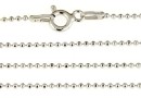 Chain, rhodium-plated 925 silver, faceted balls, 45cm - x1