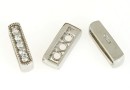Distantier 2 siraguri, argint 925 placat cu rodiu, 12x3mm - x1