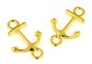 Link, anchor, gold-plated 925 silver, 15mm - x1