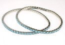 1088 Swarovski aquamarine bracelet, rhodium plated, 18cm - x1