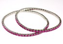 Bratara Swarovski 1088 fuchsia, placata cu rodiu, 18cm - x1