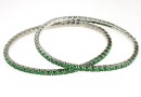 Bratara Swarovski 1088 dark moss green, placata cu rodiu, 18cm - x1