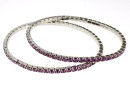 1088 Swarovski amethyst bracelet, rhodium plated, 18cm - x1