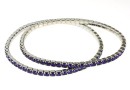 1088 Swarovski purple velvet bracelet, rhodium plated, 18cm - x1