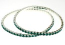 Bratara Swarovski 1088 emerald, placata cu argint, 18cm - x1