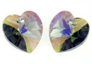 Swarovski, pandantiv inima, black diamond AB, 18mm - x1