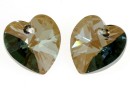 Swarovski, pandantiv inima, bronze shade, 14mm - x2