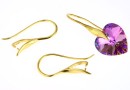 Earring findings, gold-plated 925 silver, 25mm - x1pair