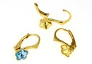 Earring findings, gold-plated 925 silver, rivoli flower 6mm - x1pair