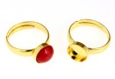 Baza inel, argint 925 placat cu aur, reglabila, pt. cabochon perla 6mm - x1
