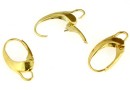 Tortite cercei click, argint 925 placat cu aur, 20mm - x1per