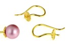 Earring findings, gold-plated 925 silver, cup 6mm - x1pair