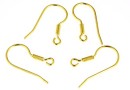 Earring findings, gold-plated 925 silver - x1pair