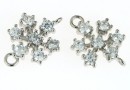 Link fulg de nea, argint 925 placat cu rodiu, 13x9.5mm - x1
