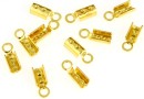 Clasp for bracelets or necklaces,  gold-plated 925 silver, 9x3mm - x4