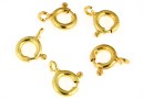 Incuietoare rotunda, argint 925 placat cu aur, 5.7mm - x4